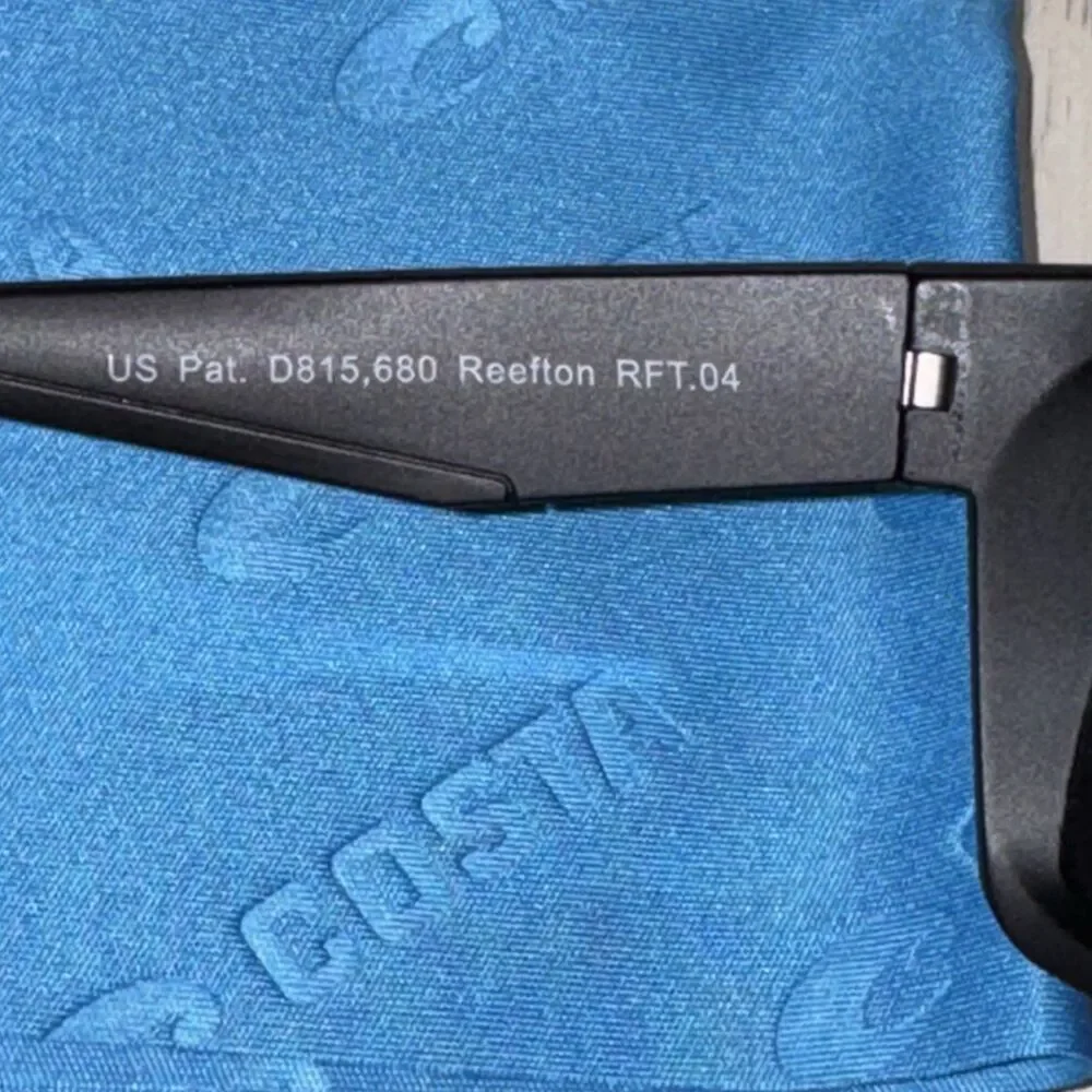 Costa Reefton RFT.04 Polarized Wrap Sunglasses Black Frame Silver Mirror Lens